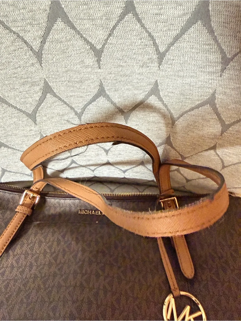 Michael Kors Brown MK Monogram Tote with Matching Wallet